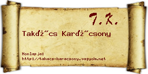 Takács Karácsony névjegykártya